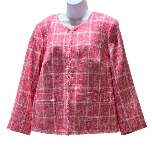 TALBOTS Women’s Jacket Pink Cotton Blend Size 14 - Picture 10 of 10